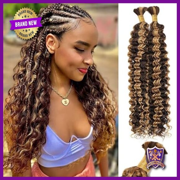 16 Inch Deep Wave Human Hair Bundles for Boho Braids 100g